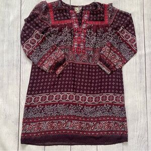 Anthropologie One September Vella Embroidered Paisley Floral Dress Size Small